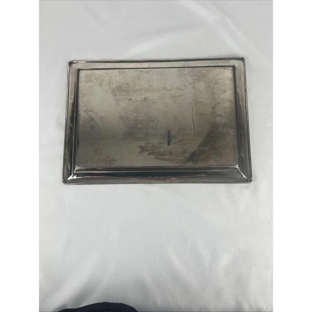 Silver Plated Rectangular Serving Tray Platter Buffet Vanity Decor Unbranded
